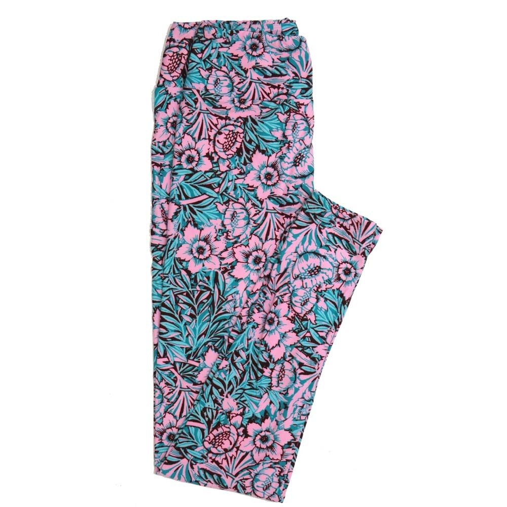 LuLaRoe One Size OS Floral Buttery Soft Womens Leggings fit Adult sizes 2-10 OS-4363-AO-2
