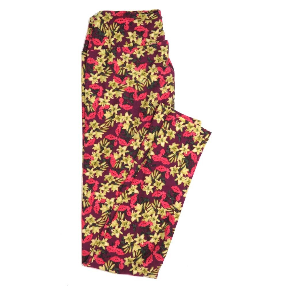 LuLaRoe One Size OS Floral Buttery Soft Womens Leggings fit Adult sizes 2-10  OS-4364-AS