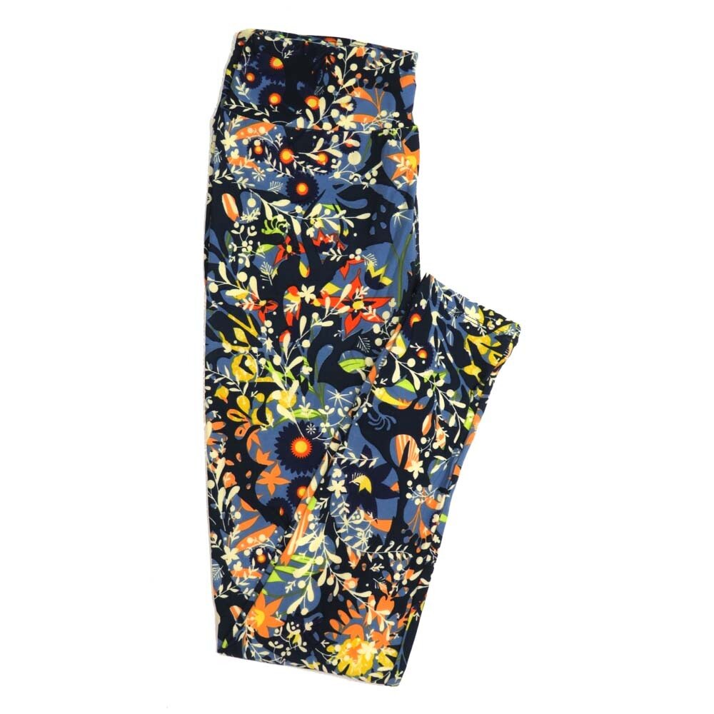 LuLaRoe One Size OS Floral Buttery Soft Womens Leggings fit Adult sizes 2-10  OS-4364-AV