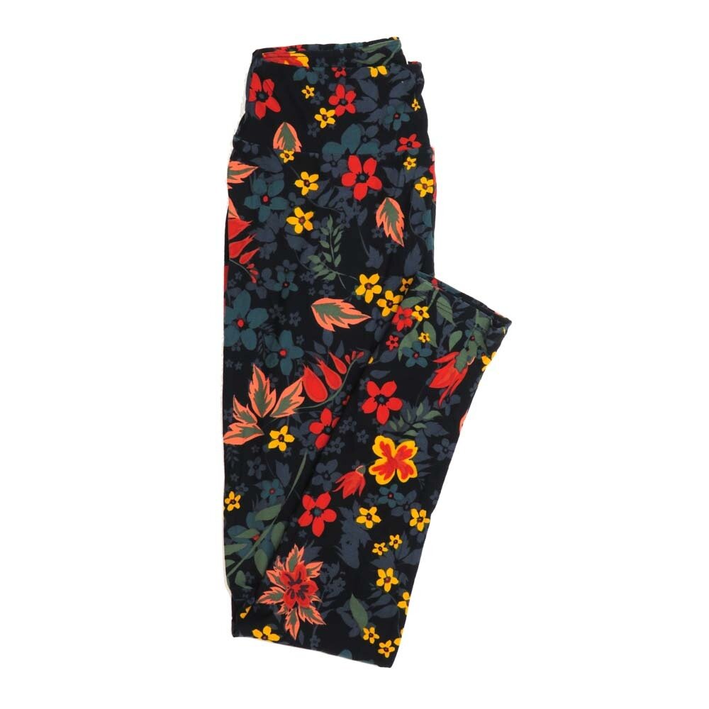LuLaRoe One Size OS Floral Buttery Soft Womens Leggings fit Adult sizes 2-10 OS-4365-BC