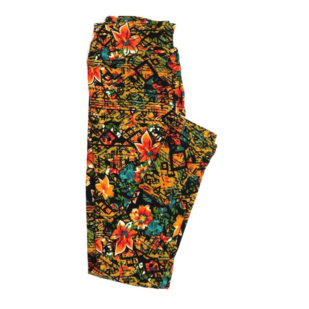 LuLaRoe One Size OS Floral Buttery Soft Womens Leggings fit Adult sizes 2-10  OS-4365-BF