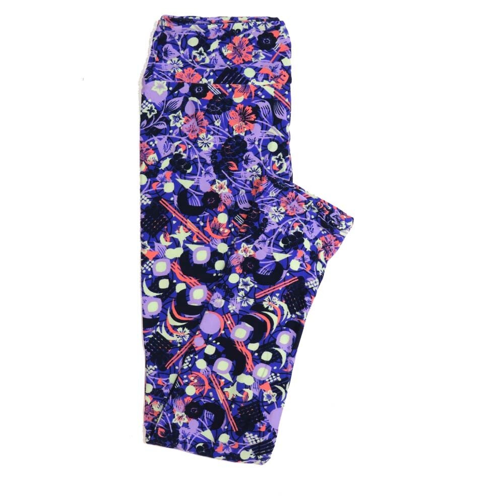 LuLaRoe One Size OS Floral Buttery Soft Womens Leggings fit Adult sizes 2-10  OS-4365-BL