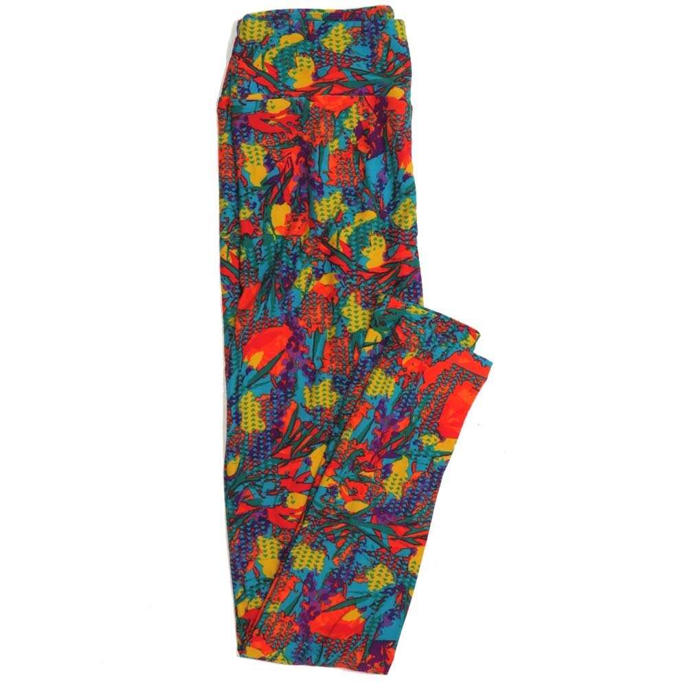 LuLaRoe One Size OS Floral Buttery Soft Womens Leggings fit Adult sizes 2-10  OS-4366-AD