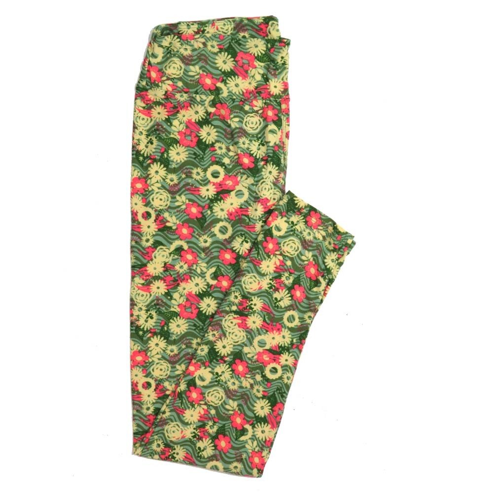 LuLaRoe One Size OS Floral Buttery Soft Womens Leggings fit Adult sizes 2-10  OS-4366-AG