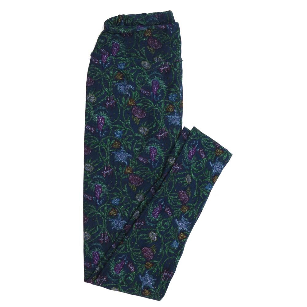 LuLaRoe One Size OS Floral Buttery Soft Womens Leggings fit Adult sizes 2-10  OS-4366-AK