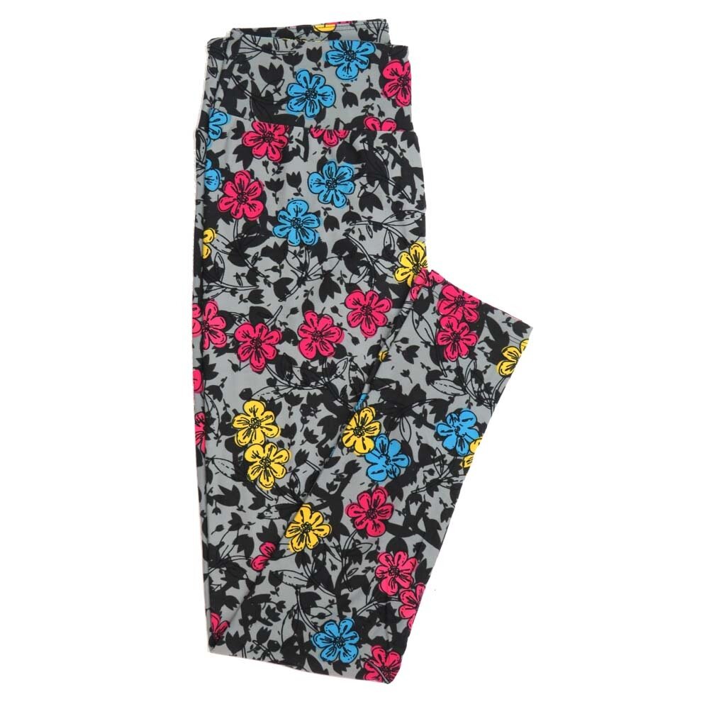 LuLaRoe One Size OS Floral Buttery Soft Womens Leggings fit Adult sizes 2-10  OS-4366-AR
