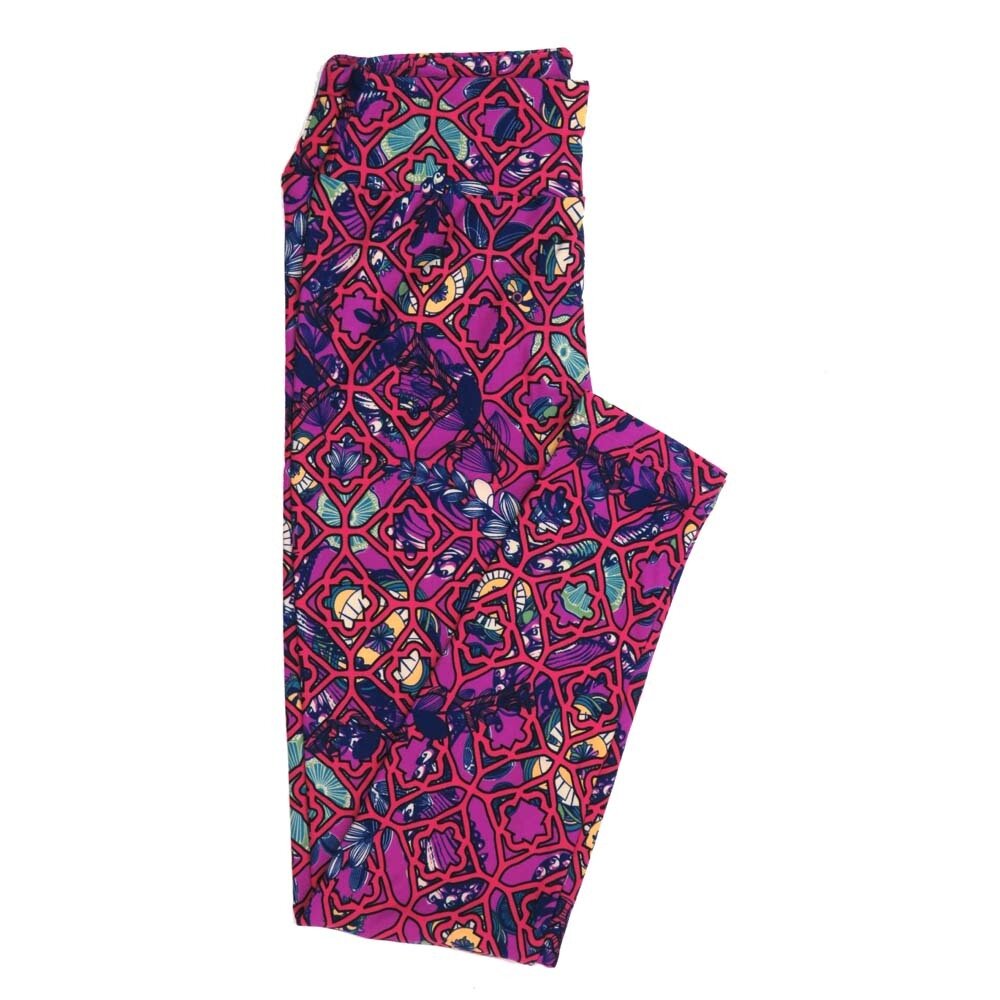 LuLaRoe One Size OS Floral Buttery Soft Womens Leggings fit Adult sizes 2-10  OS-4366-BB