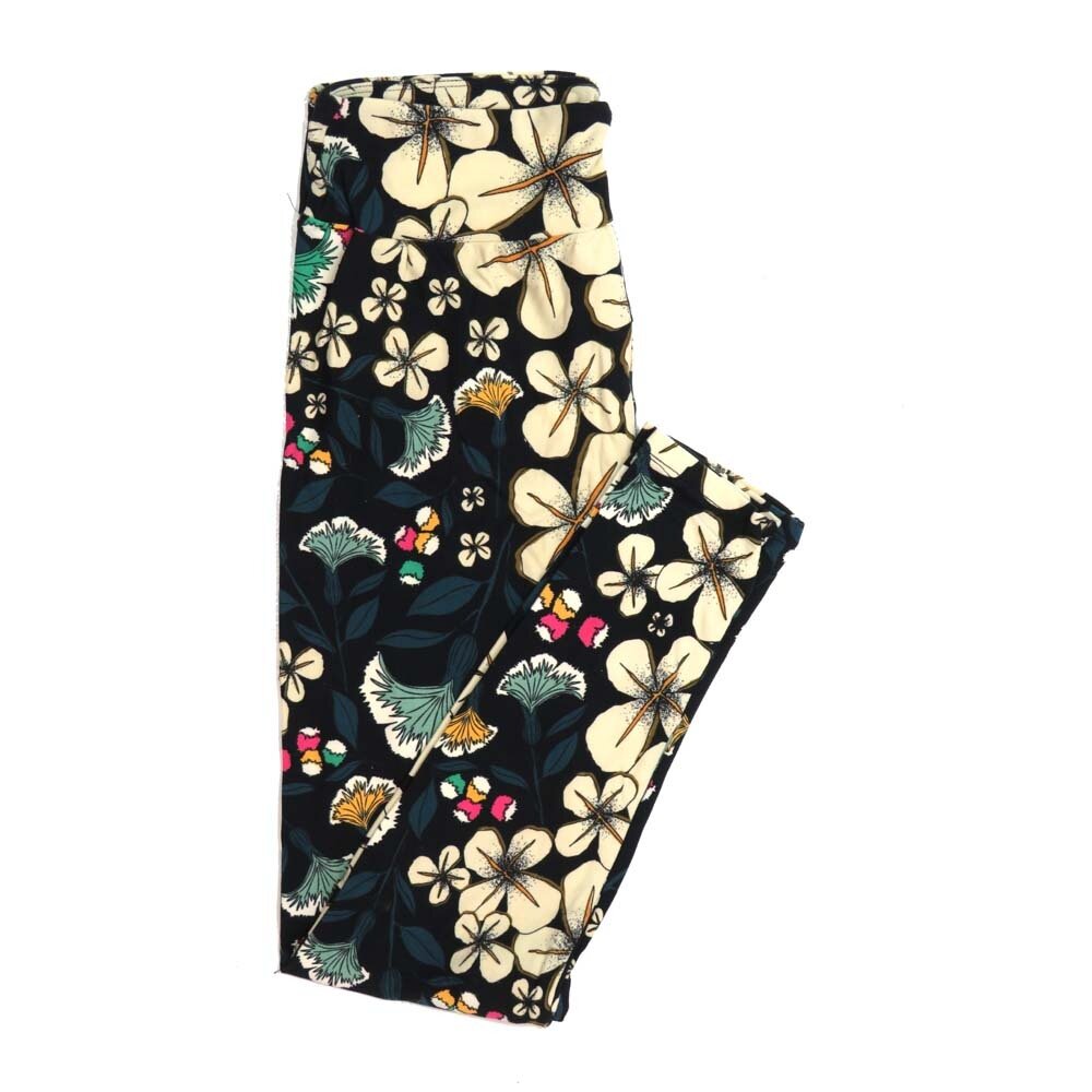 LuLaRoe One Size OS Floral Buttery Soft Womens Leggings fit Adult sizes 2-10  OS-4366-BC