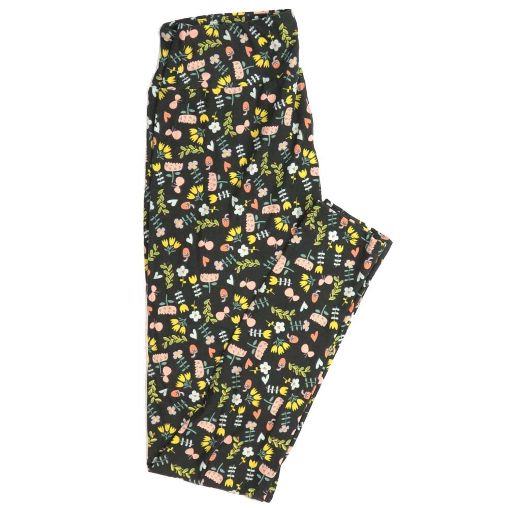 LuLaRoe One Size OS Floral Buttery Soft Womens Leggings fit Adult sizes 2-10 OS-4366-BH