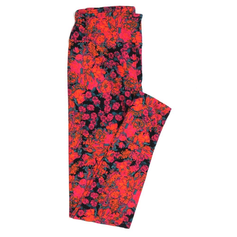 LuLaRoe One Size OS Floral Buttery Soft Womens Leggings fit Adult sizes 2-10  OS-4366-BJ