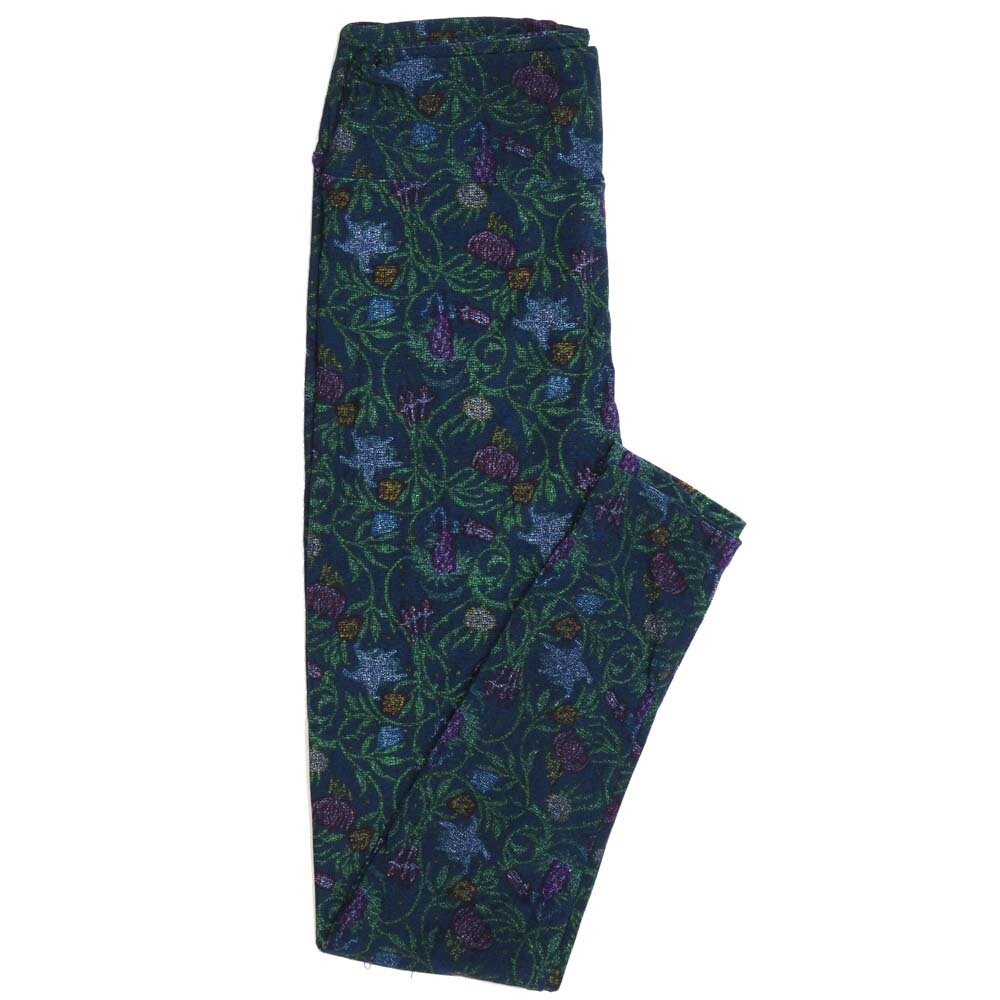LuLaRoe One Size OS Floral Buttery Soft Womens Leggings fit Adult sizes 2-10  OS-4367-AB-2
