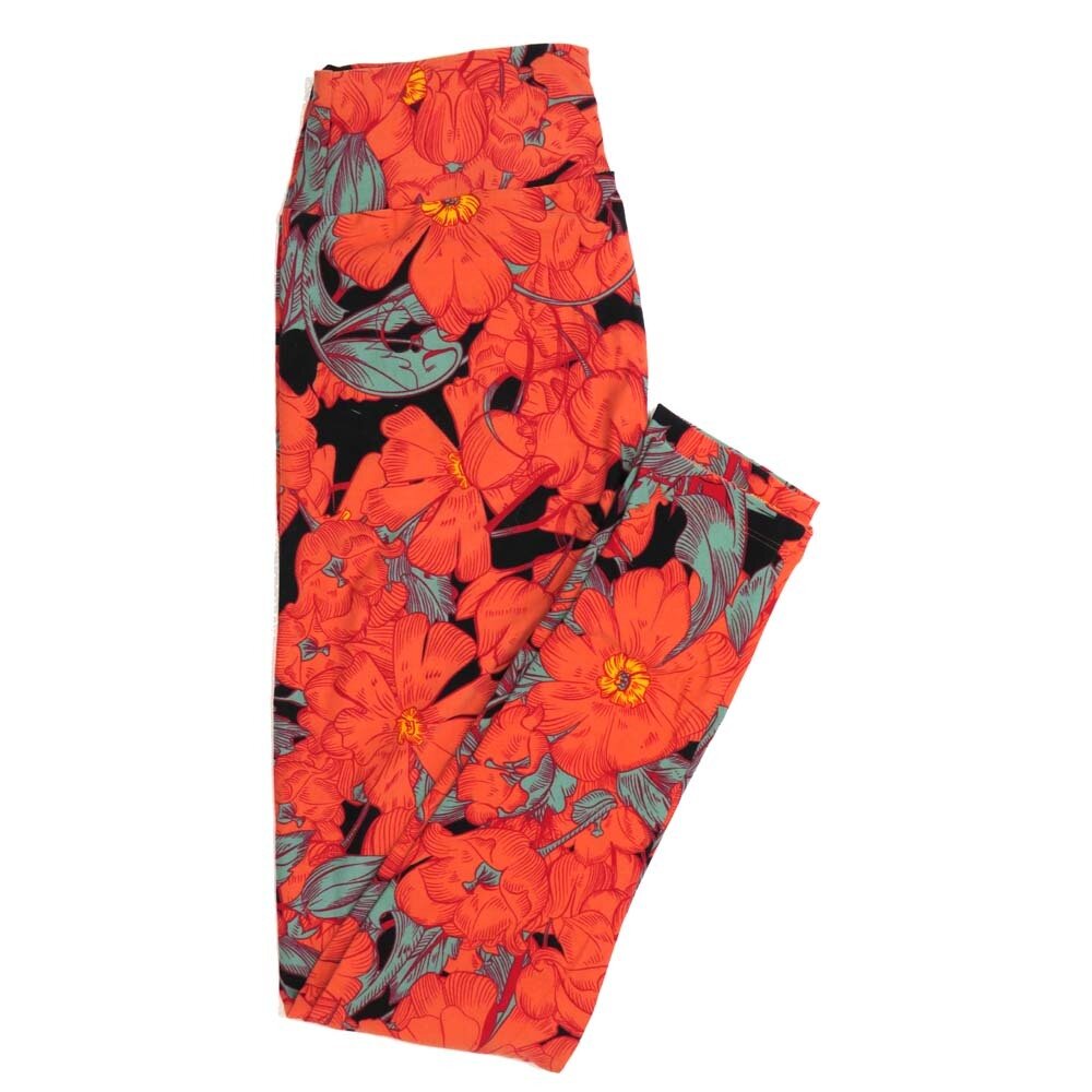 LuLaRoe One Size OS Floral Buttery Soft Womens Leggings fit Adult sizes 2-10  OS-4367-AM