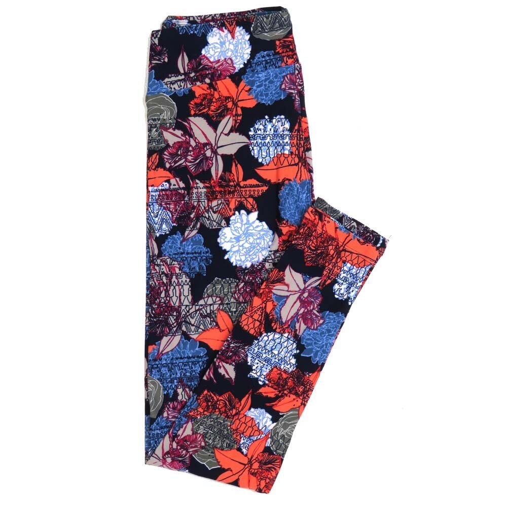 LuLaRoe One Size OS Floral Buttery Soft Womens Leggings fit Adult sizes 2-10  OS-4367-AX