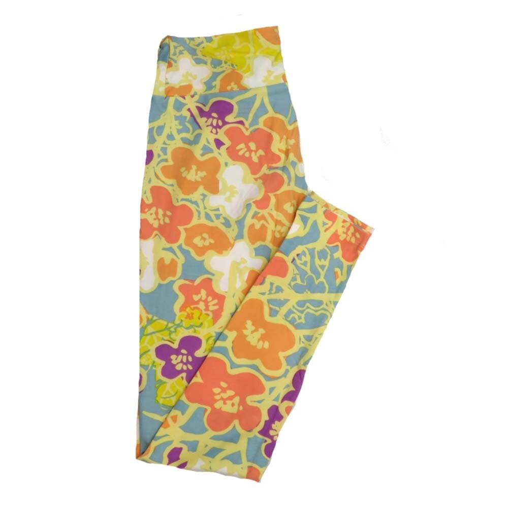 LuLaRoe One Size OS Floral Buttery Soft Womens Leggings fit Adult sizes 2-10 OS-4367-BB
