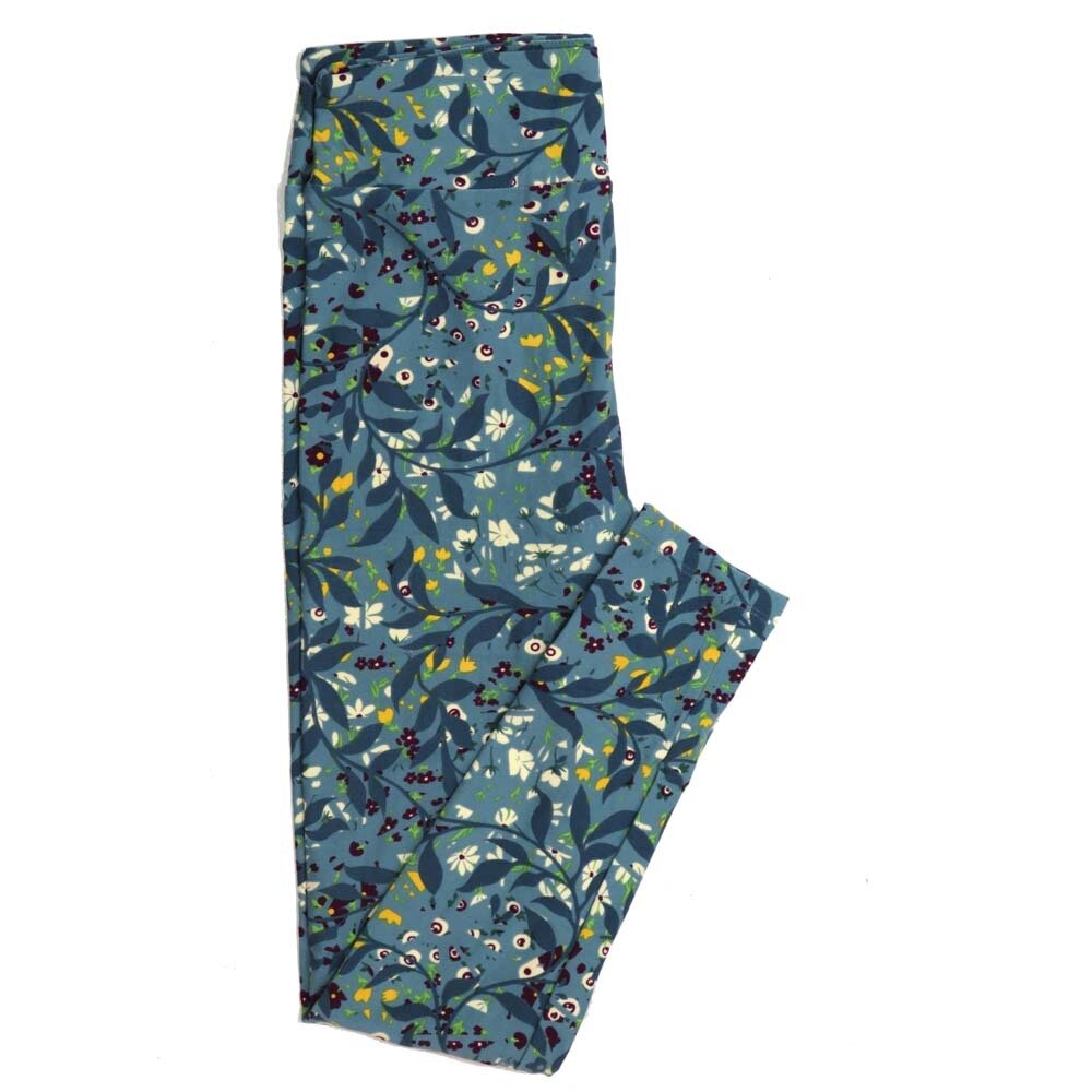 LuLaRoe One Size OS Floral Buttery Soft Womens Leggings fit Adult sizes 2-10  OS-4367-BI