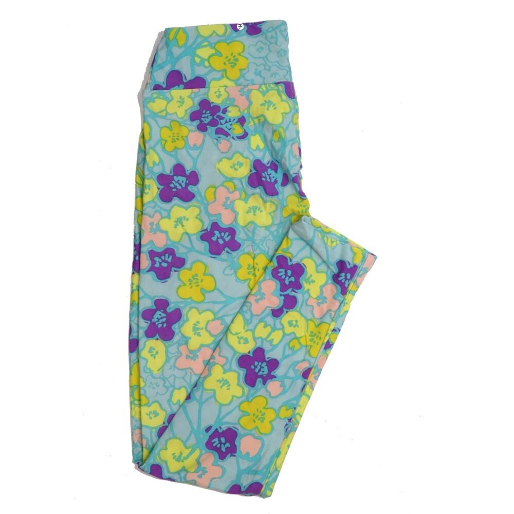 LuLaRoe One Size OS Floral Buttery Soft Womens Leggings fit Adult sizes 2-10  OS-4368-AC