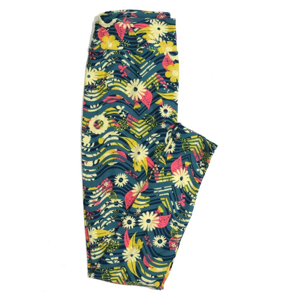 LuLaRoe One Size OS Floral Buttery Soft Womens Leggings fit Adult sizes 2-10  OS-4368-AE