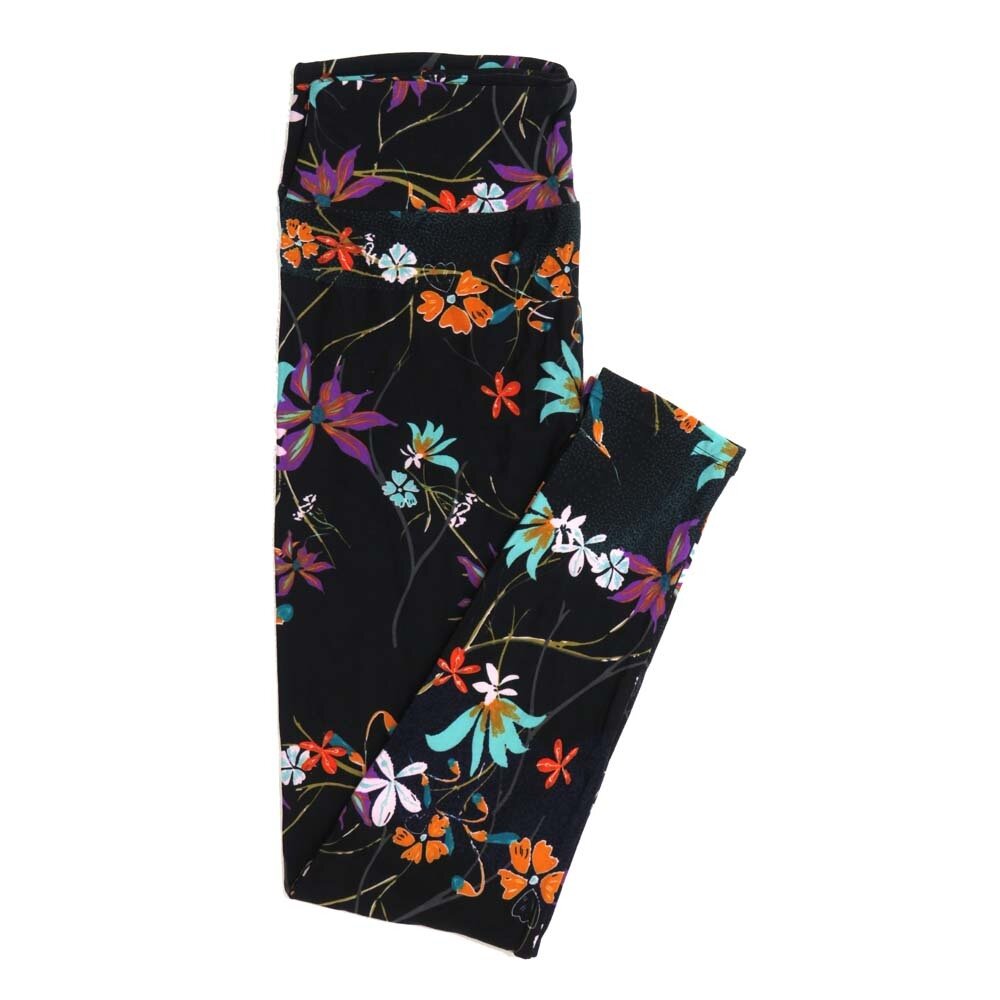 LuLaRoe One Size OS Floral Buttery Soft Womens Leggings fit Adult sizes 2-10  OS-4368-AJ