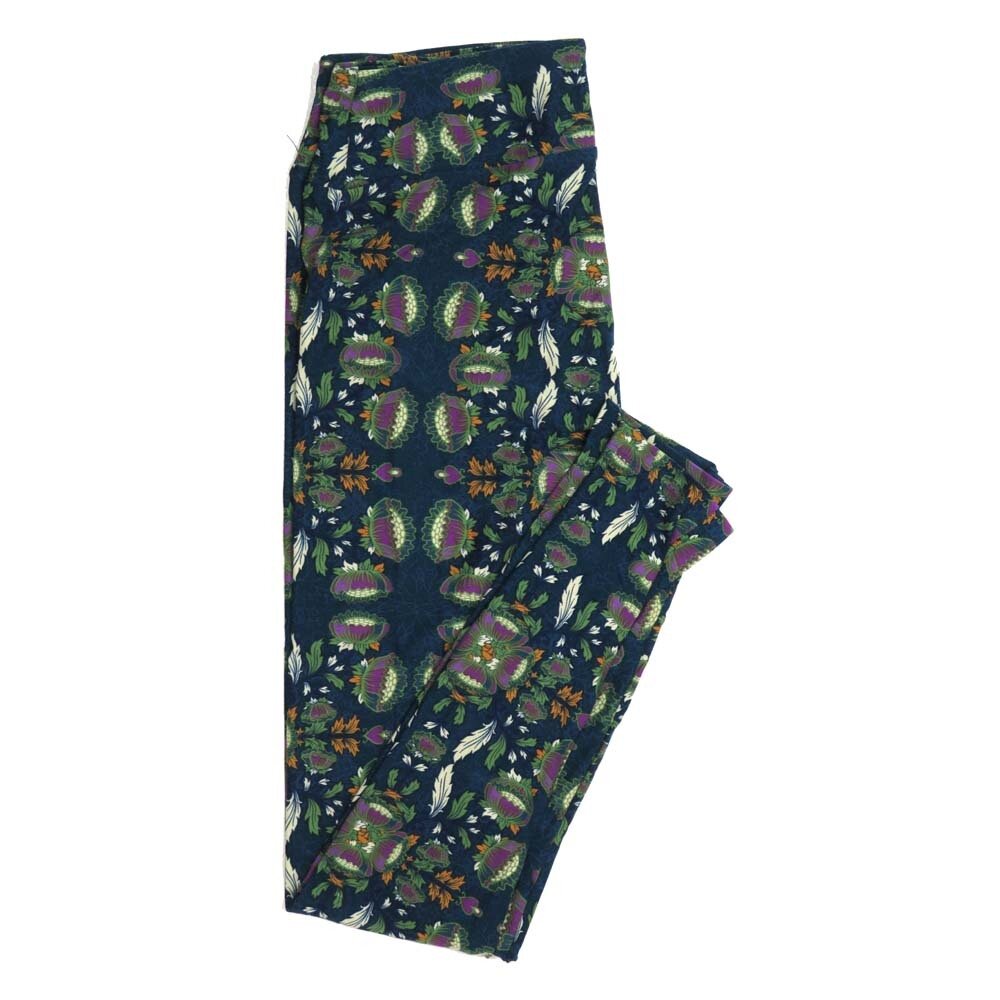 LuLaRoe One Size OS Floral Buttery Soft Womens Leggings fit Adult sizes 2-10 OS-4368-AZ