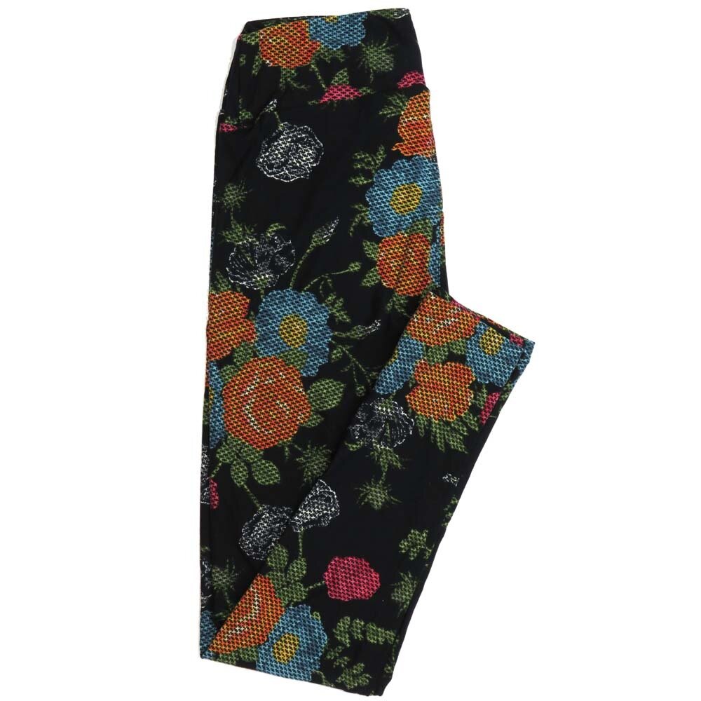 LuLaRoe One Size OS Floral Buttery Soft Womens Leggings fit Adult sizes 2-10 OS-4368-BJ