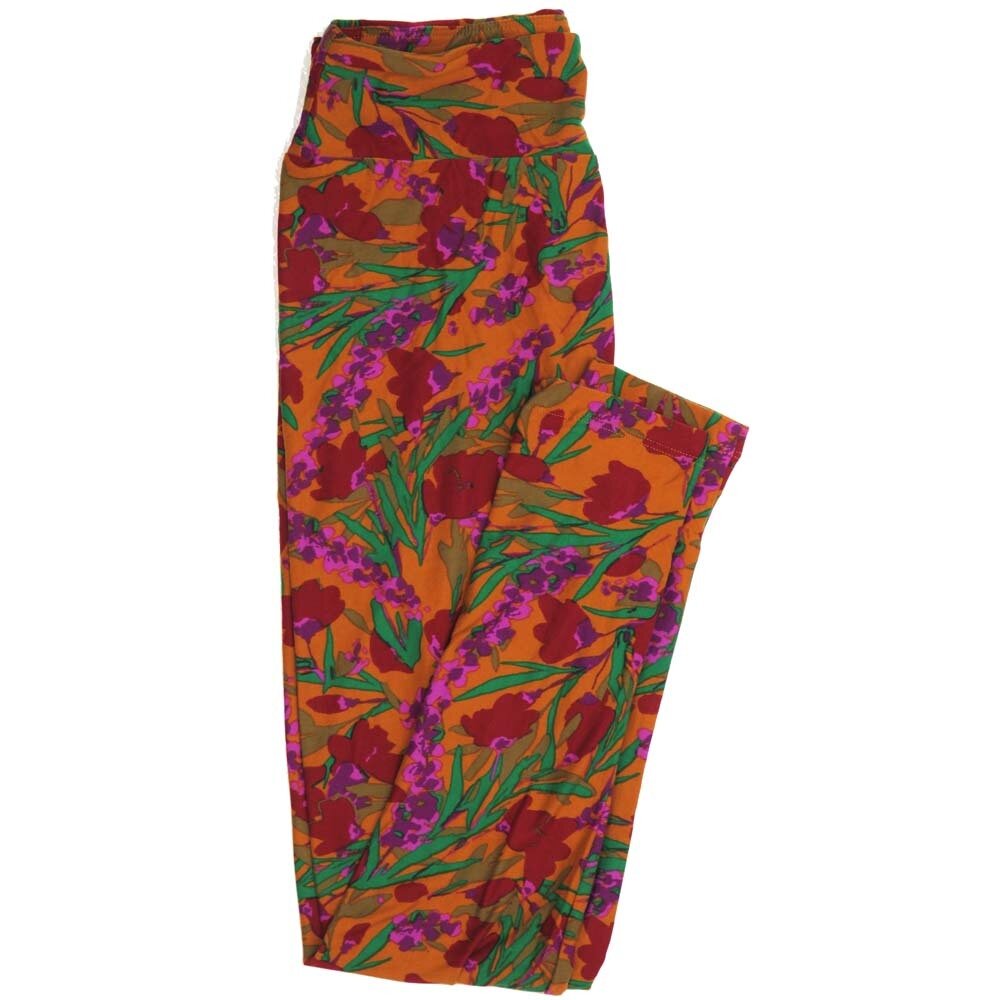 LuLaRoe One Size OS Floral Buttery Soft Womens Leggings fit Adult sizes 2-10  OS-4369-AB