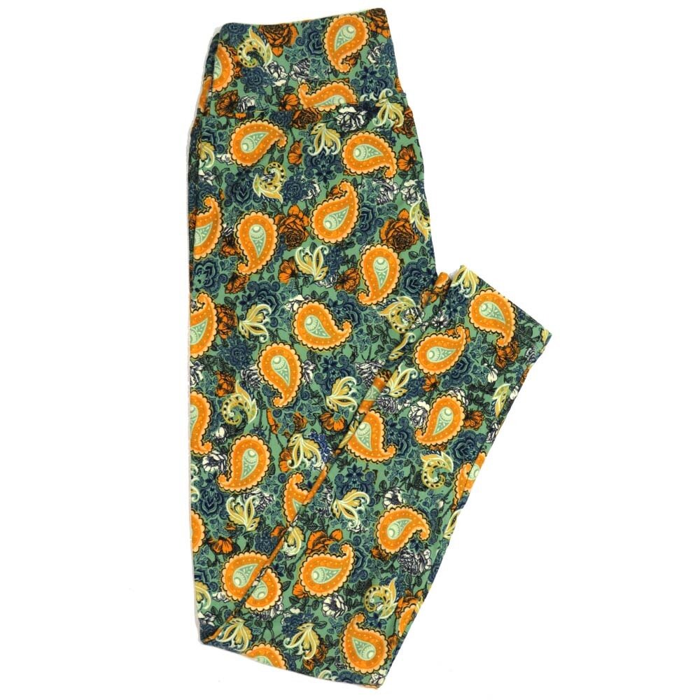 LuLaRoe One Size OS Paisley Roses Buttery Soft Womens Leggings fit Adult sizes 2-10  OS-4369-AH-2