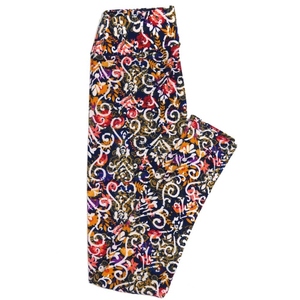 LuLaRoe One Size OS Paisley Curly Q Geometric Buttery Soft Womens Leggings fit Adult sizes 2-10 OS-4369-AR