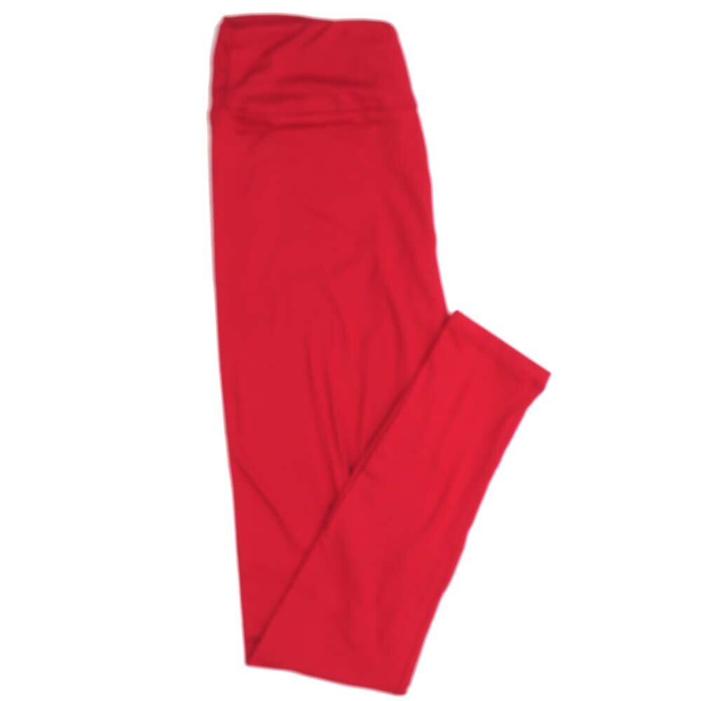 LuLaRoe One Size OS Solid True Red Buttery Soft Womens Leggings fit Adult sizes 2-10 OS-4371-BD-TRUERED