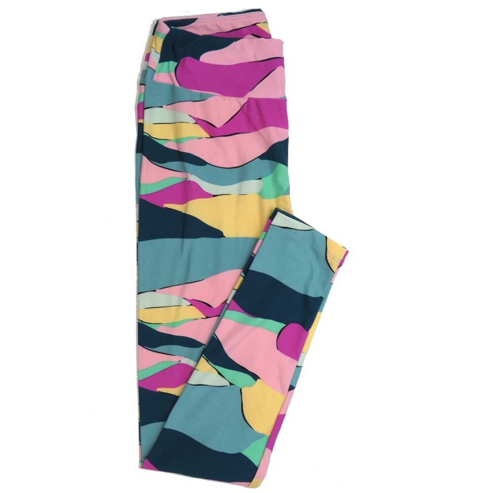 LuLaRoe One Size OS Geometric Buttery Soft Womens Leggings fit Adult sizes 2-10  OS-4372-AQ