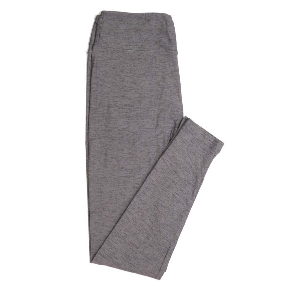 LuLaRoe One Size OS Solid Heathered Gray Buttery Soft Womens Leggings fit Adult sizes 2-10  OS-SOLID-HEATHEREDGRAY-410-49793-14
