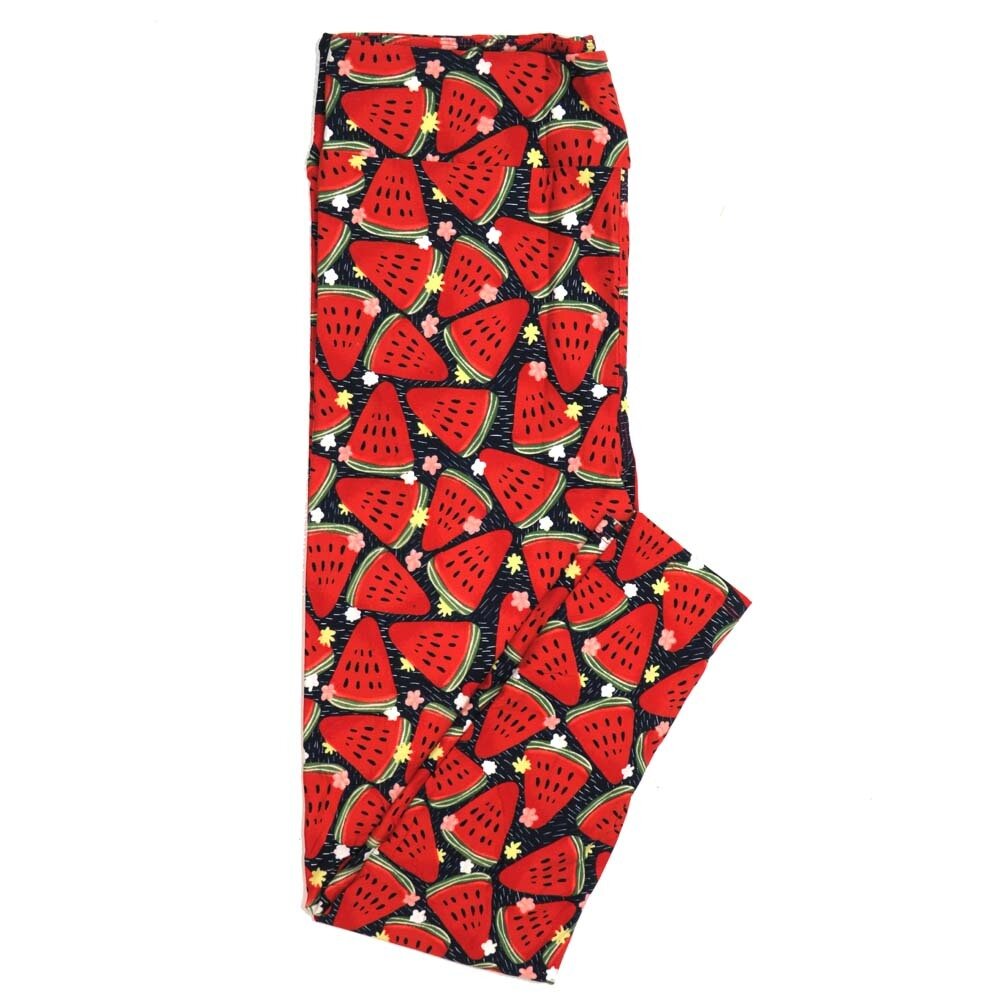 LuLaRoe Tall Curvy TC Navy Red Green Waternmelon Slices Buttery Soft Womens Leggings fits Adults sizes 12-18  TC-7305-21
