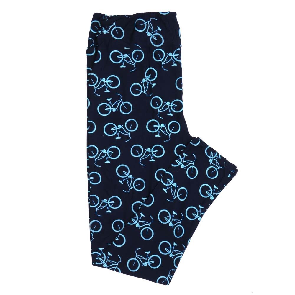 LuLaRoe Tall Curvy TC Cruiser Bike Bicycle blue Buttery Soft Womens Leggings fits Adults sizes 12-18  TC-7350-D