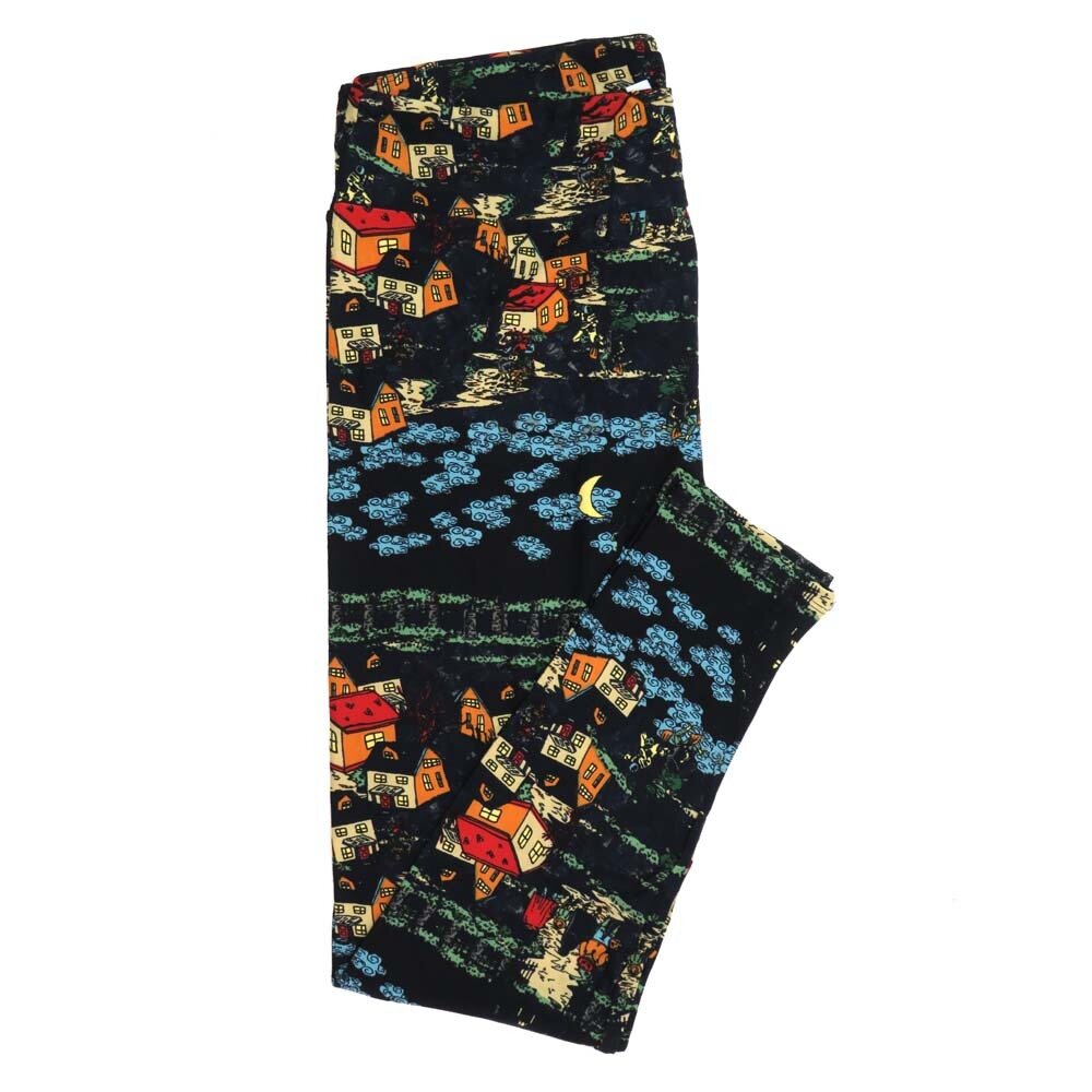 LuLaRoe TCTWO TC2 Halloween Spooky Trick or Treaters Moon clouds Buttery Soft Womens Leggings fits Adults sizes 18-26  TCTWO-9040-B2