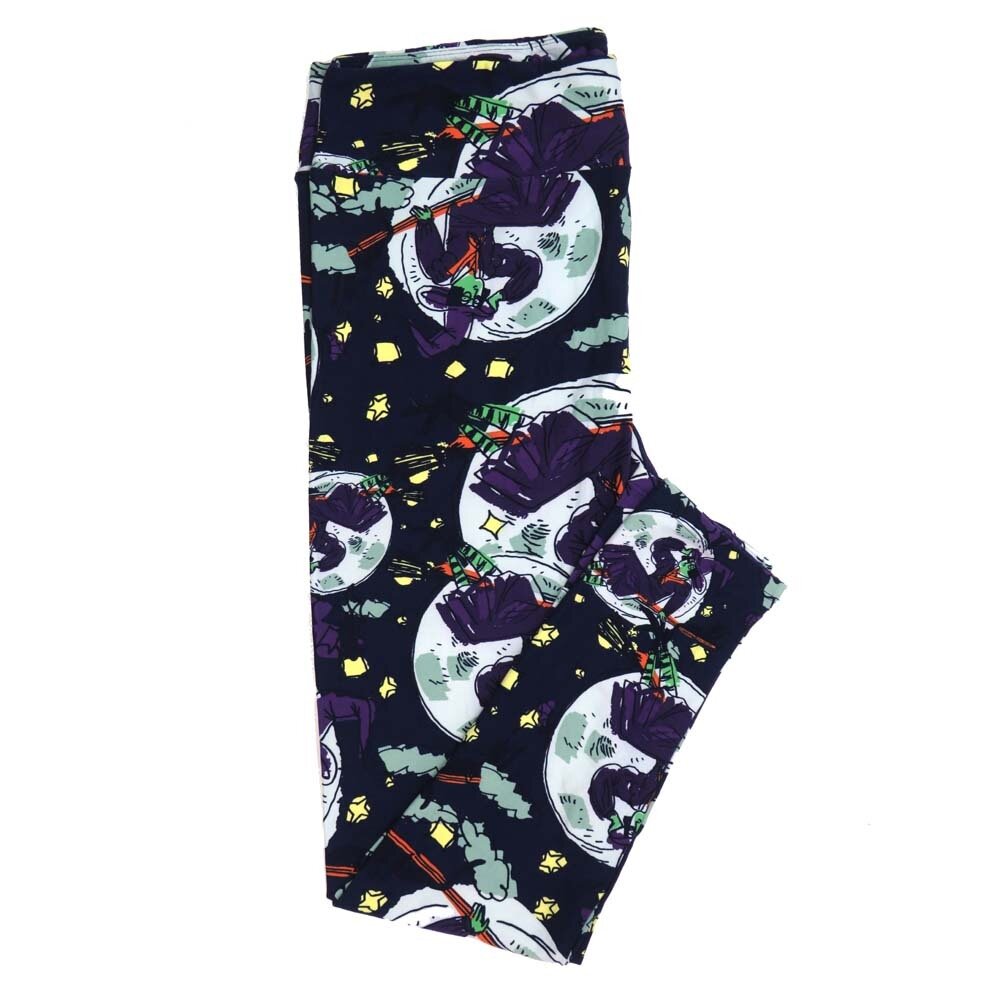 LuLaRoe TCTWO TC2 Halloween Spooky Witch Full Moon Broomstick Stars Buttery Soft Womens Leggings fits Adults sizes 18-26  TCTWO-9040-E