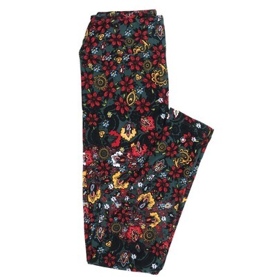 LuLaRoe One Size OS Paisley Mandalas Floral Buttery Soft Womens Leggings fit Adult sizes 2-10  OS-4369-AK