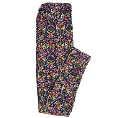LuLaRoe One Size OS Paisley Hearts Buttery Soft Womens Leggings fit Adult sizes 2-10  OS-4369-AF-2