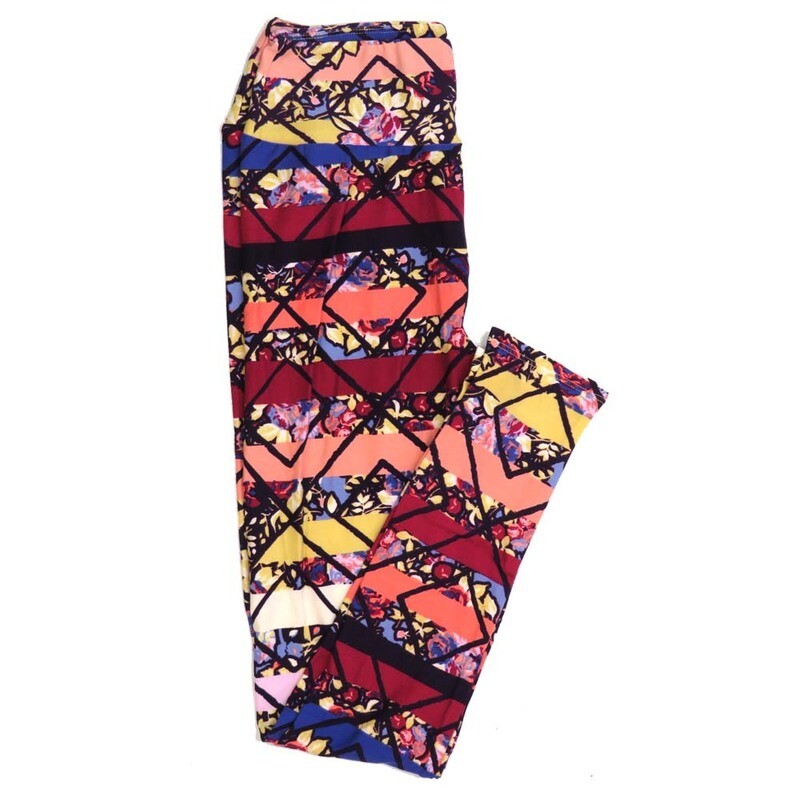 LuLaRoe One Size OS Roses Buttery Soft Womens Leggings fit Adult sizes 2-10  OS-4362-AH