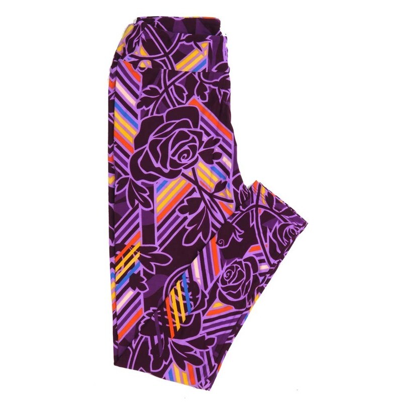 LuLaRoe One Size OS Roses Buttery Soft Womens Leggings fit Adult sizes 2-10  OS-4362-AA-2
