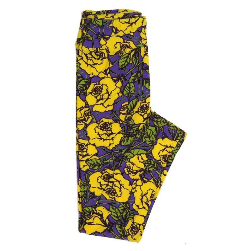 LuLaRoe One Size OS Roses Buttery Soft Womens Leggings fit Adult sizes 2-10  OS-4362-AO