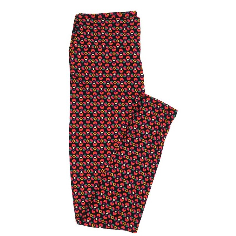 LuLaRoe One Size OS Stripes Grid Black White Fucshia Buttery Soft Womens Leggings fit Adult sizes 2-10  OS-4351-AE