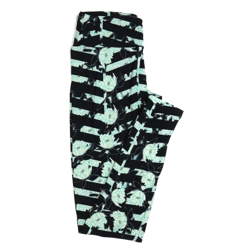 LuLaRoe One Size OS Herringbone Lotus Flower Floral Stripes Zig Zags Buttery Soft Womens Leggings fit Adult sizes 2-10  OS-4351-AY