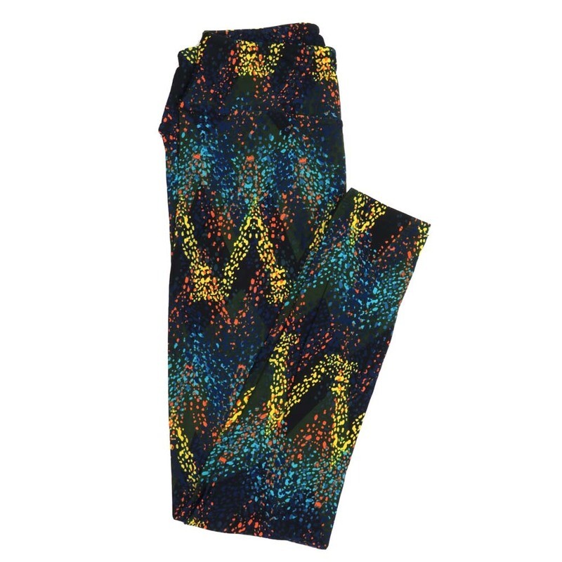 LuLaRoe One Size OS Paint Spots Polka Dot Rainbow Stripes Zig Zags Chevrons Buttery Soft Womens Leggings fit Adult sizes 2-10  OS-4352-AC-2