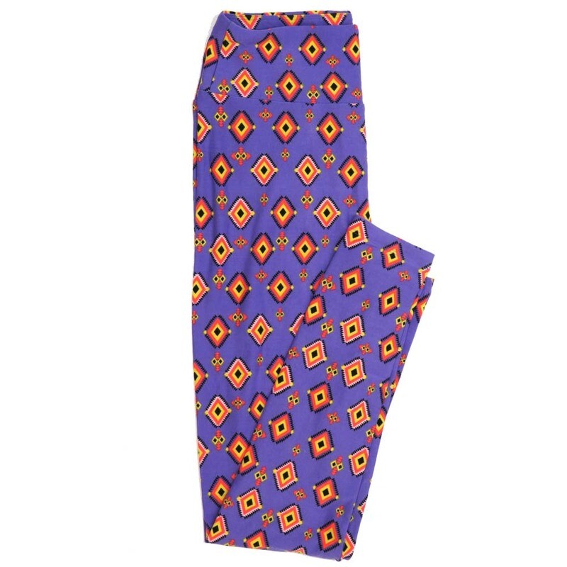 LuLaRoe One Size OS Gods Eye Diamond Blue Yellow Black Polka Dot Buttery Soft Womens Leggings fit Adult sizes 2-10  OS-4353-AA