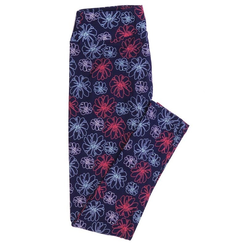 LuLaRoe One Size OS Floral Buttery Soft Womens Leggings fit Adult sizes 2-10  OS-4366-BI