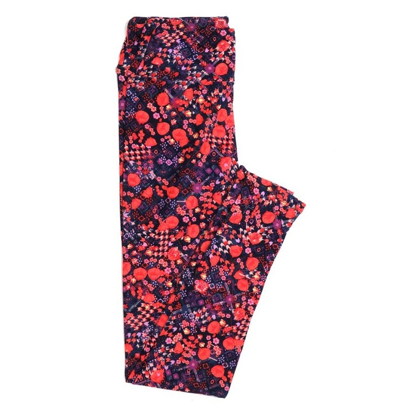 LuLaRoe One Size OS Floral Buttery Soft Womens Leggings fit Adult sizes 2-10  OS-4366-AZ