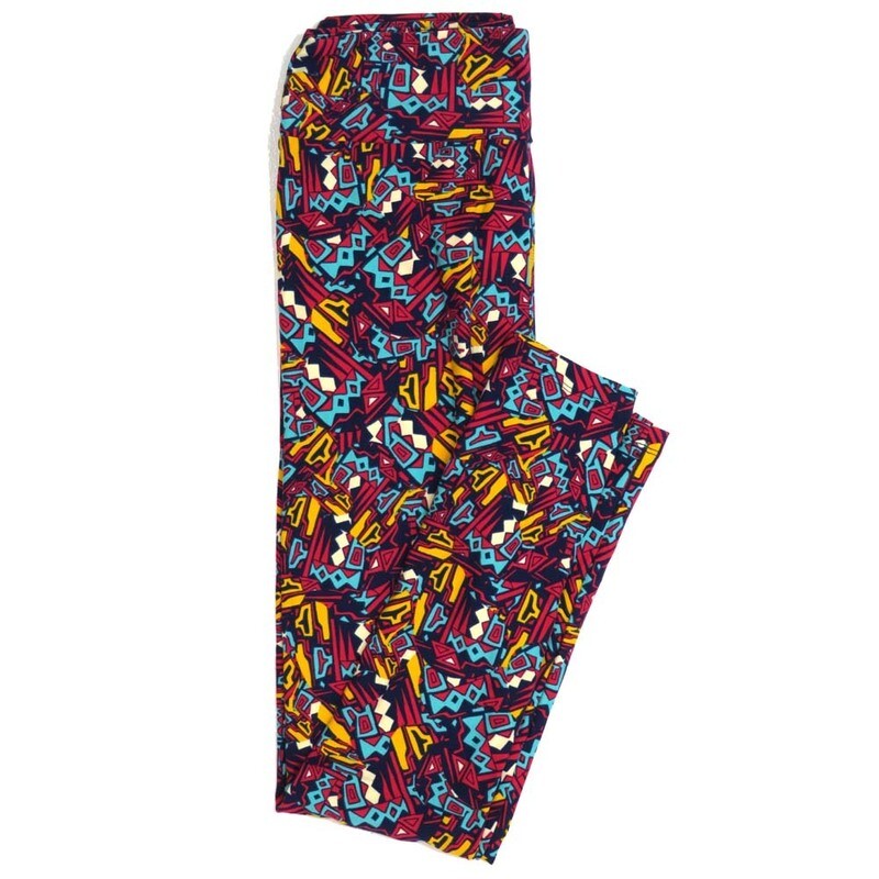 LuLaRoe One Size OS Geometric Buttery Soft Womens Leggings fit Adult sizes 2-10  OS-4372-AZ