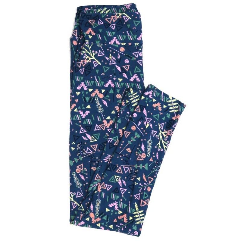 LuLaRoe One Size OS Geometric Buttery Soft Womens Leggings fit Adult sizes 2-10  OS-4371-AY-2