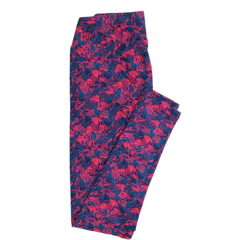 LuLaRoe One Size OS Geometric Buttery Soft Womens Leggings fit Adult sizes 2-10  OS-4371-AQ