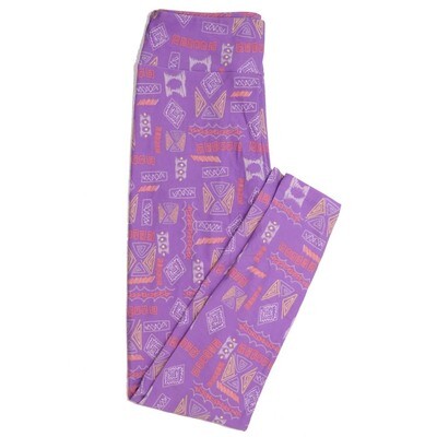 LuLaRoe One Size OS Geometric Buttery Soft Womens Leggings fit Adult sizes 2-10  OS-4371-AG