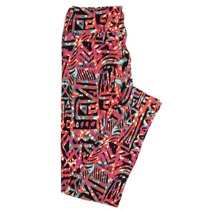 LuLaRoe One Size OS Geometric Buttery Soft Womens Leggings fit Adult sizes 2-10  OS-4370-BE-2